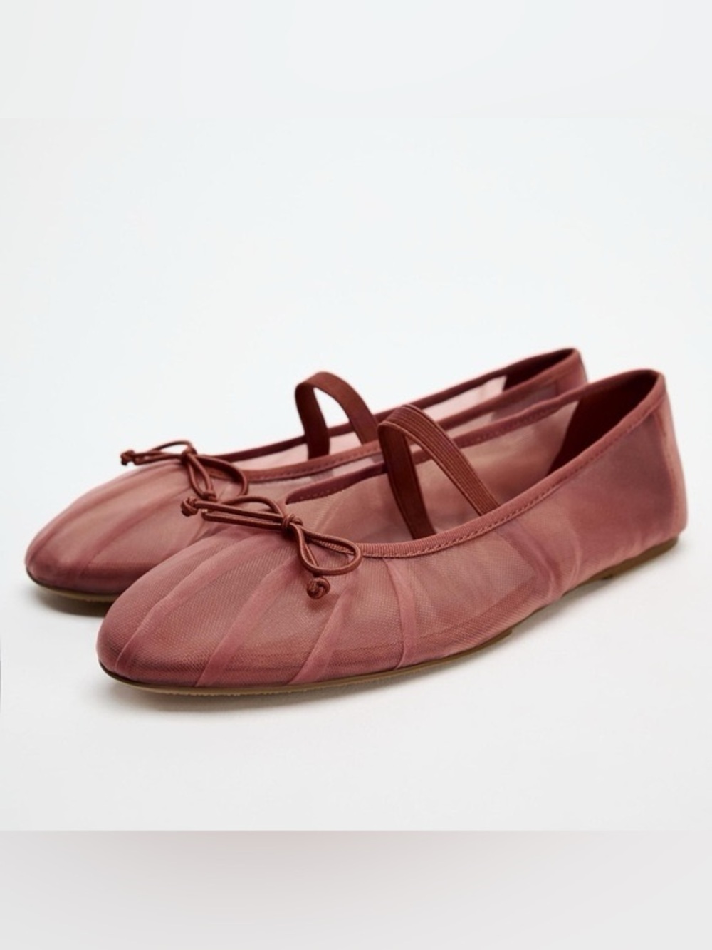 NWT Zara Mesh Mary Jane Flats Sheer Ballet core Whimsigoth Blogger Favorite